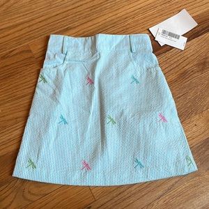 NWT- Rags land skirt-blue and white seersucker-size 5-6-dragonflies-Adorbs!